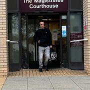 Peter Hallam pictured leaving Great Yarmouth Magistrates' Court